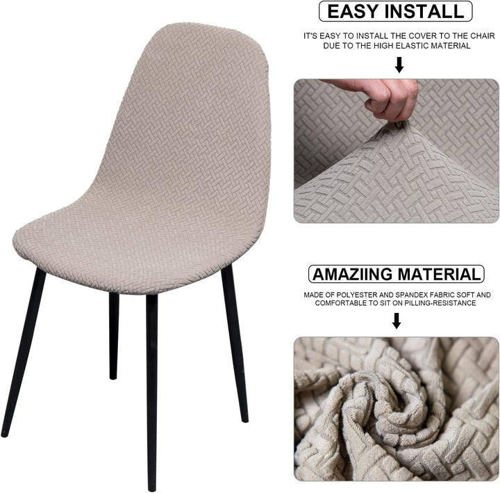Lydevo Stuhlhussen 4er Esszimmer Strech Stuhlhussen für Esszimmerstühle Universal Waschbar Bezug Stu