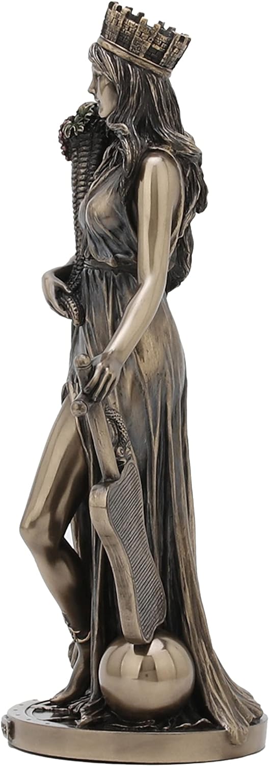 Veronese Design Fortuna Statue aus Kunstharz, griechische Göttin von Fotrune und Wohlstand, bronzefa