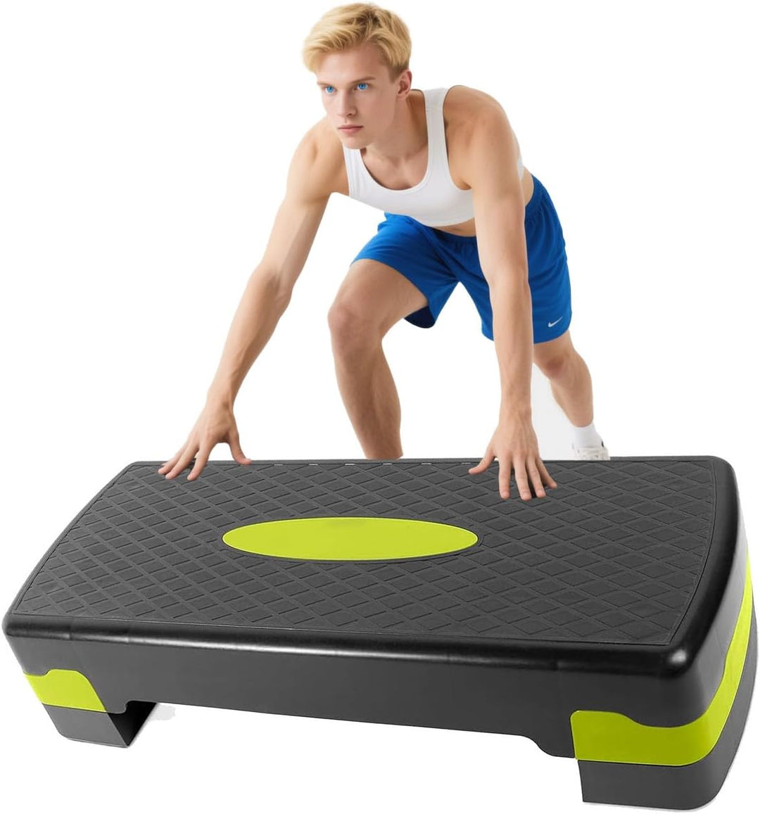 Steppbrett für zuhause, Höhenverstellbar (10-15cm) Stepper Fitness, Aerobic Stepper mit Widerstandsb