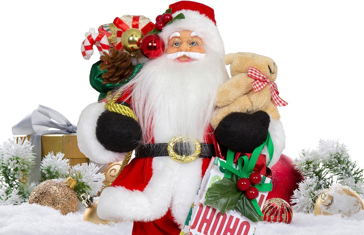 Christmas Paradise Stehender Weihnachtsmann Carl 45cm Rot Deko-Figur Santa Nikolaus, 45cm