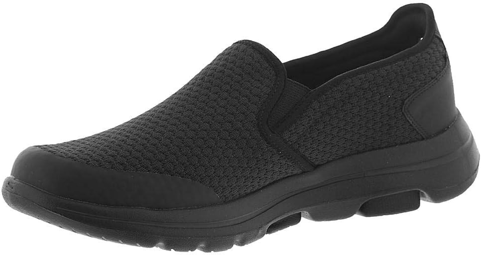Skechers Herren Go Walk 5 Apprize Slip On Sneaker 42 EU Black Textile Synthetic Black Trim, 42 EU Bl