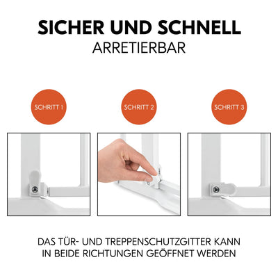 hauck Treppenschutzgitter Türschutzgitter Clear Step Autoclose 2 Set inkl. 9 cm Verlängerung für Bre