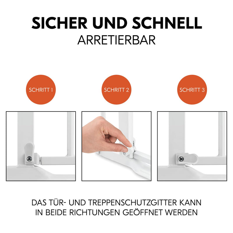 hauck Treppenschutzgitter Türschutzgitter Clear Step Autoclose 2 Set inkl. 9 cm Verlängerung für Bre