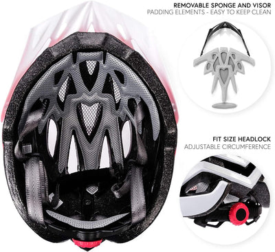 meteor® Marven Fahrradhelm Herren Damen Kinder-Helm MTB rollerhelm mädchen kinderfahrradhelm für Dow