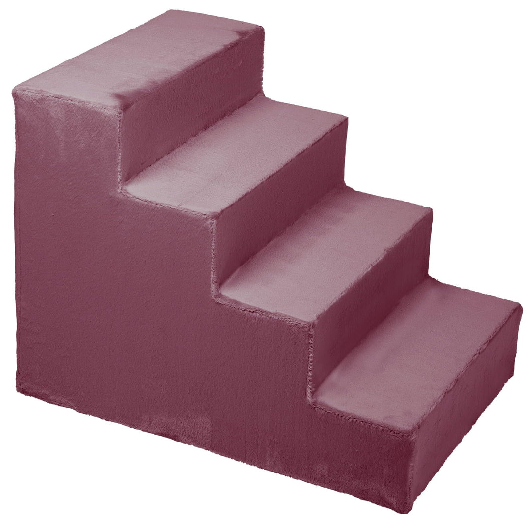 Mg Design Hundetreppe 4 Stufen in Violett – Stabiler Holzrahmen, gelenkschonend, leicht &amp; mobil, für