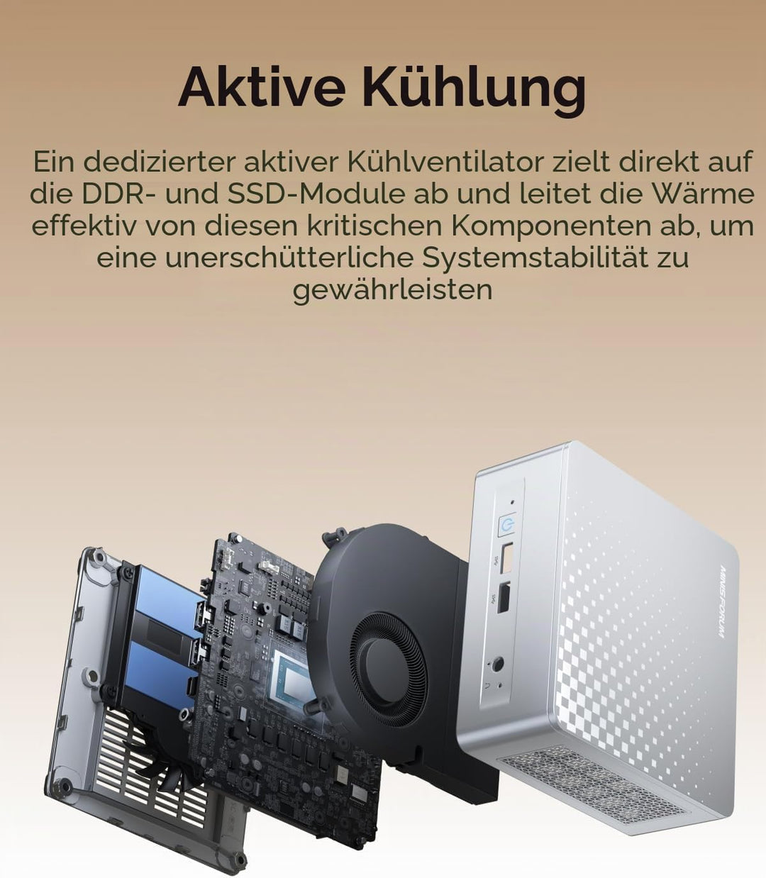 MINIS FORUM M1 Plus Mini PC, Intel Core i5-12600H Prozessor (12 Kerne/16 Threads, bis zu 4,5 GHz), 1