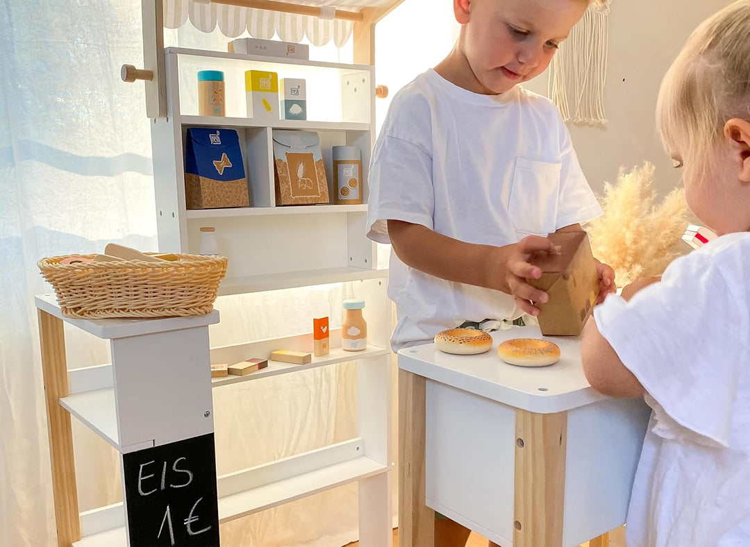 small foot Kaufladen "fresh" aus Holz, Rollenspielzeug für Kinder, modularer Kaufmannsladen ab 3 Jah