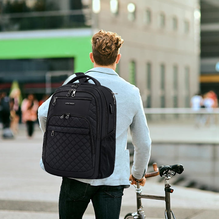 KROSER Laptop Rucksack 17,3'' Business Rucksack Schulrucksack Grosser Wasserdicht Taschen Reise Back