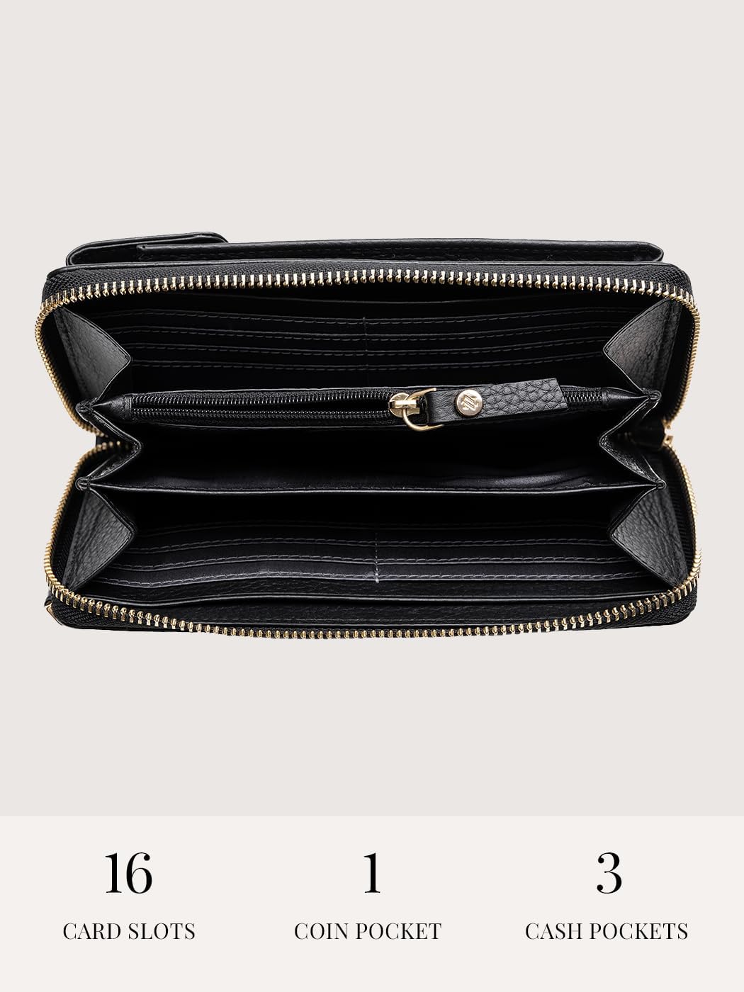Lazarotti Bologna XL Leder Damen-Geldbörse & Handytasche (2-in-1) | 16 Kartenfächer | zum Umhängen m