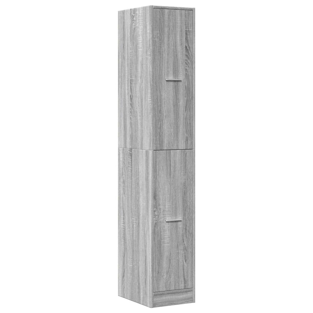 vidaXL Apothekenschrank, grau, 30 x 41 x 174,5 cm, Spanplatte, Apothekenschrank, Apothekenmöbel, Sch
