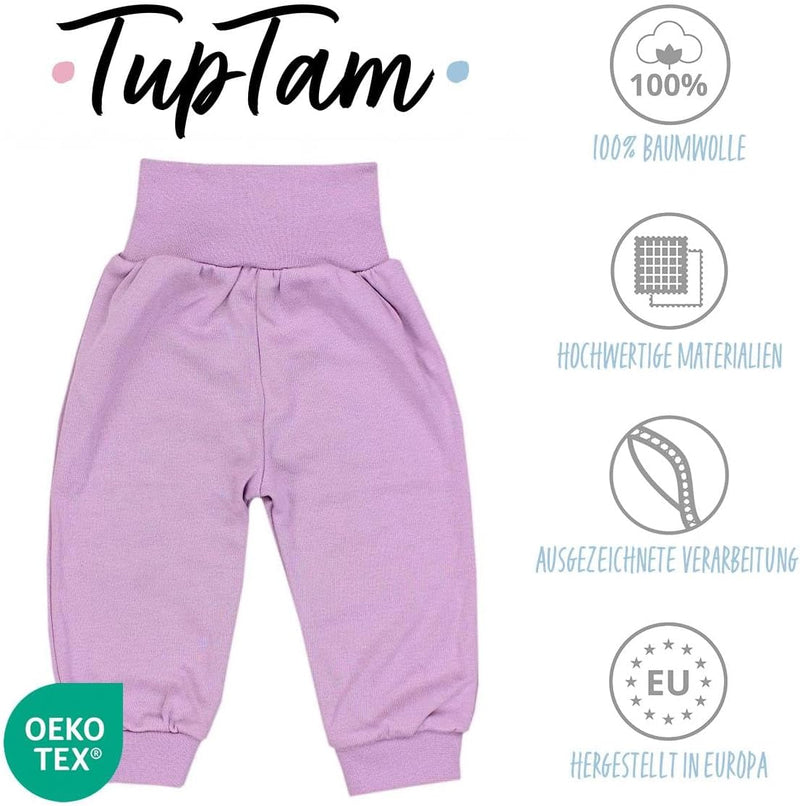 TupTam Unisex Baby Pumphose 5er Pack aus Oeko-Tex zertifizierten Materialien Langhose Unisex 104 Ros