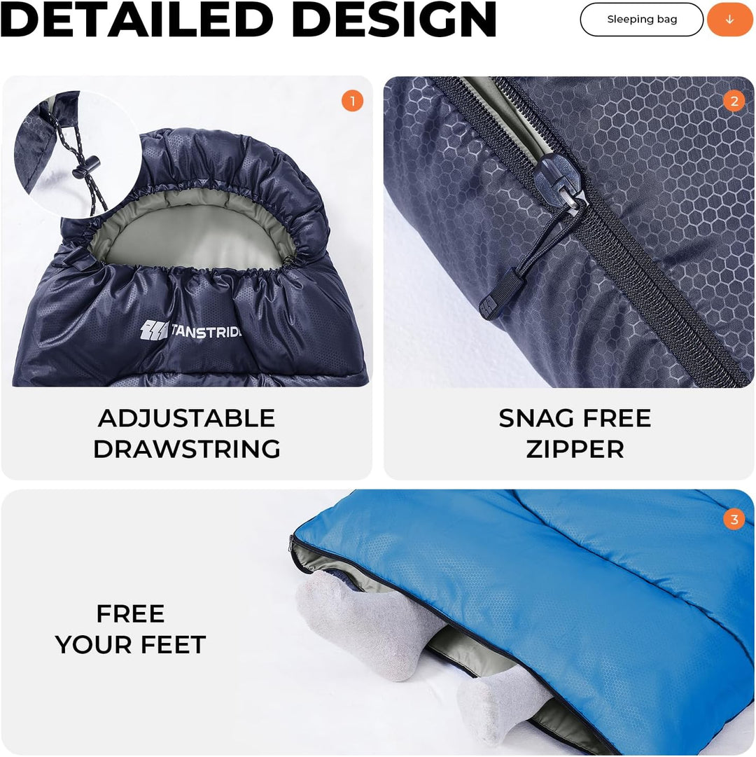 Schlafsack - 1,35 kg 3 Jahreszeiten-Deckenschlafsack, 2-in-1 Schlafsack Erwachsene, 10 °C bis 26 °C