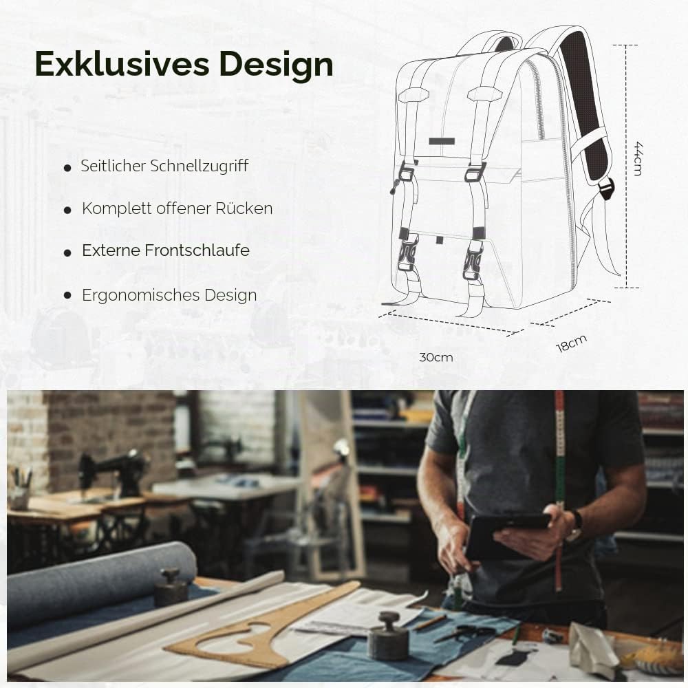 K&amp;F CONCEPT Kamerarucksäcke 20L, Grosse Camera Backpack 15,6 Zoll Laptopfach, Spritzwassergeschutzt