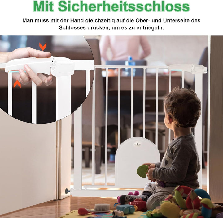 UISEBRT Treppenschutzgitter Türschutzgitter Ohne Bohren Treppengitter mit Katzentür Haustiertür, für