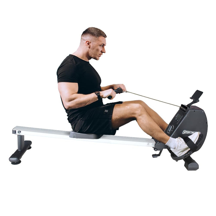 SPORTINATOR® Apollon Rudergerät für Zuhause – leises Magnet-Widerstandssystem, Digitale Anzeige, kla