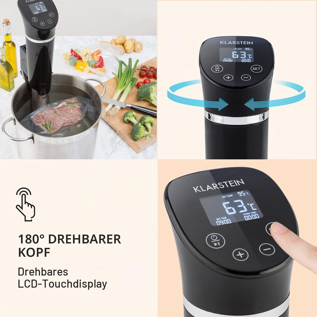 Klarstein Quickstick- Sous-Vide Garer, Präzisionskochtopf, Schongarer, 1300 Watt, Timerfunktion, 3D