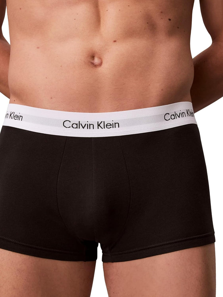 Calvin Klein Herren 3er Pack Boxershorts Low Rise Trunks Unterwäsche XS Black/White/Grey Heather, XS