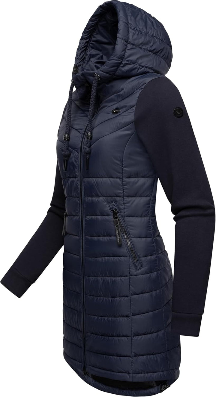 Ragwear Damen Übergangsjacke leichte Jacke lang mit Kapuze Lucinda Long II Intl XS-6XL 3XL Navy24, 3