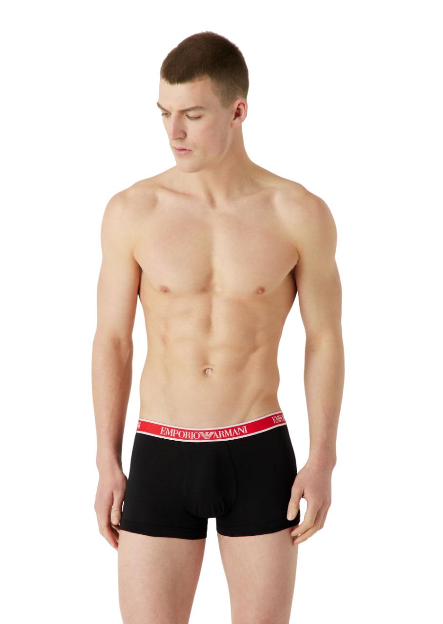 Emporio Armani Herren Trunks (3er Pack) XL White/Black/Red, XL White/Black/Red