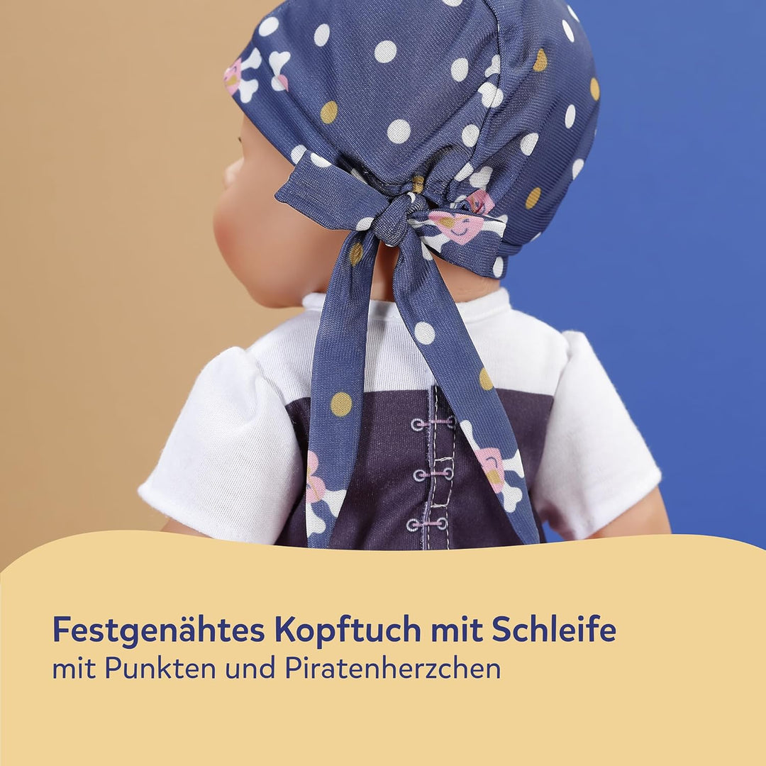 Baby Born Piratenmädchen-Outfit mit Kleid, Hose, Kopftuch und Augenklappe für 43cm Puppen