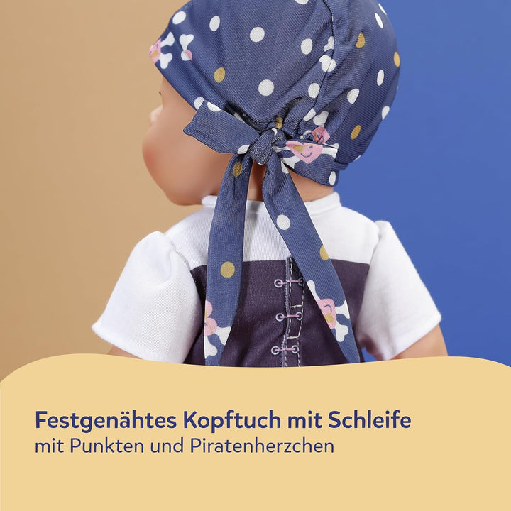 Baby Born Piratenmädchen-Outfit mit Kleid, Hose, Kopftuch und Augenklappe für 43cm Puppen