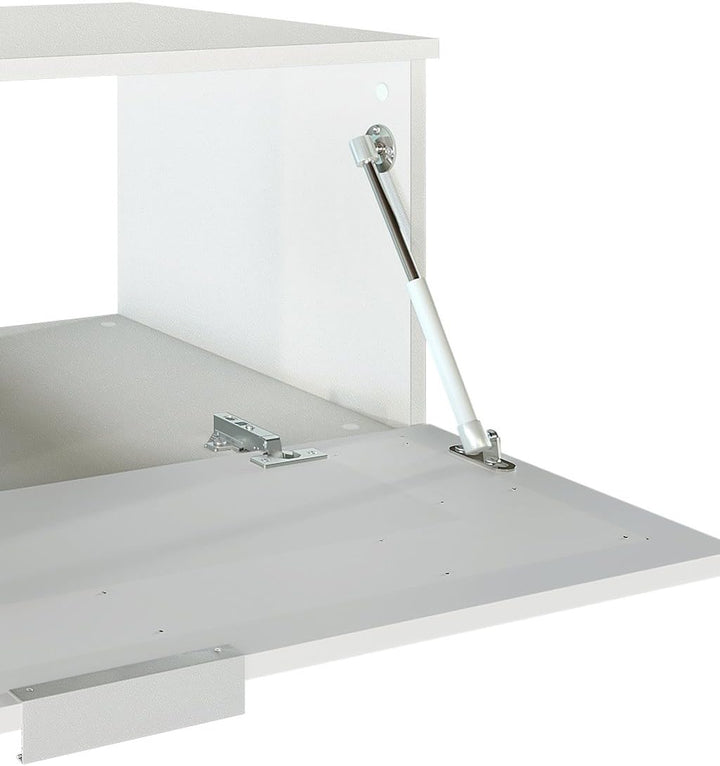 Vladon Waschtisch Waschbecken Unterschrank Aloha V2, Korpus in Weiss matt/Fronten in Weiss Hochglanz