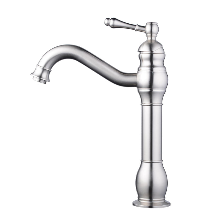 Badezimmer Waschbecken Mischer Hahn, reiner Kupfer Griff Einzel Loch Retro Badezimmer Hahn (Brushed)