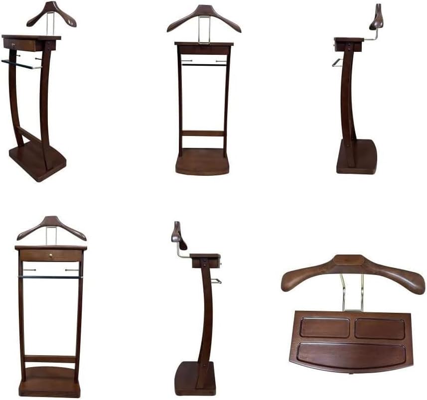 Herrendiener Diener Kleiderbutler aus Holz Freistehender Kleiderständer mit Schubladen Bodenstehende