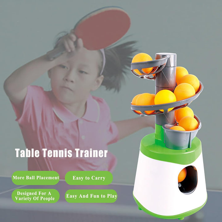 Fydun Tragbarer Bauchmuskel-Tischtennistrainer, Ball-Automatikwerfer, Trainingsmaschine für Kinder,