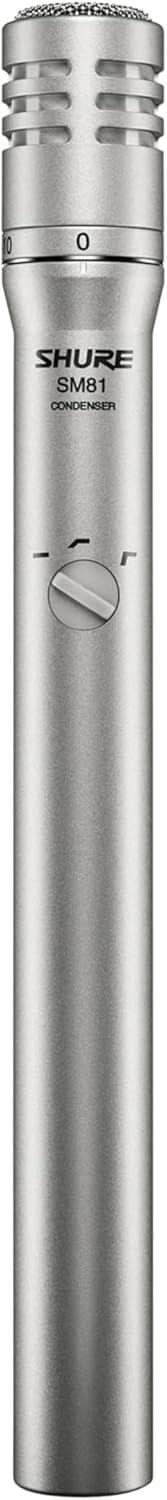 Shure SM81-LC Cardioid-Kondensatorinstrumentmikrofon für Gitarre, Klavier und Becken, umfasst Schwen