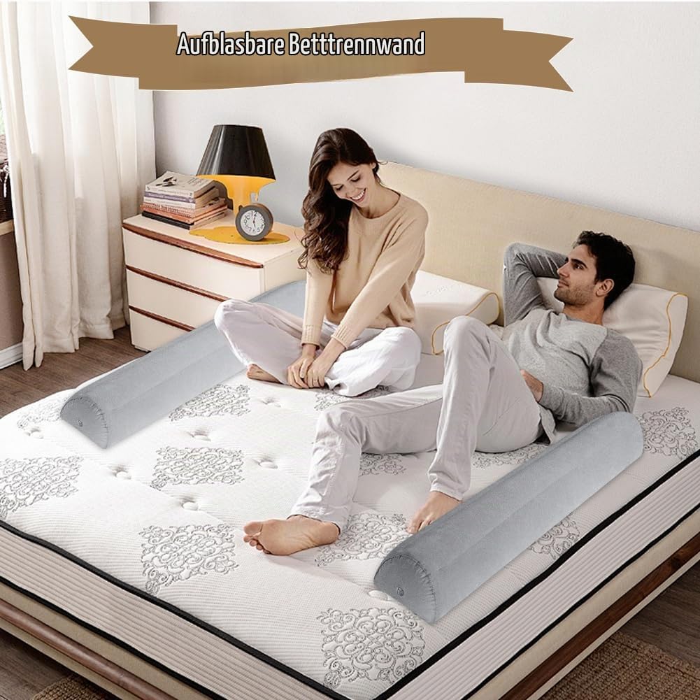 2er Pack Rausfallschutz Bett Reise Aufblasbar, 130CM Tragbares Faltbares Bettgitter Rausfallschutz A