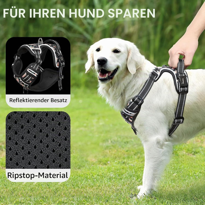 HEELE Hundegeschirr, No-Pull Hundegeschirr, Brustgeschirr für Mittelgrosse Hunde, Weich Atmungsaktiv