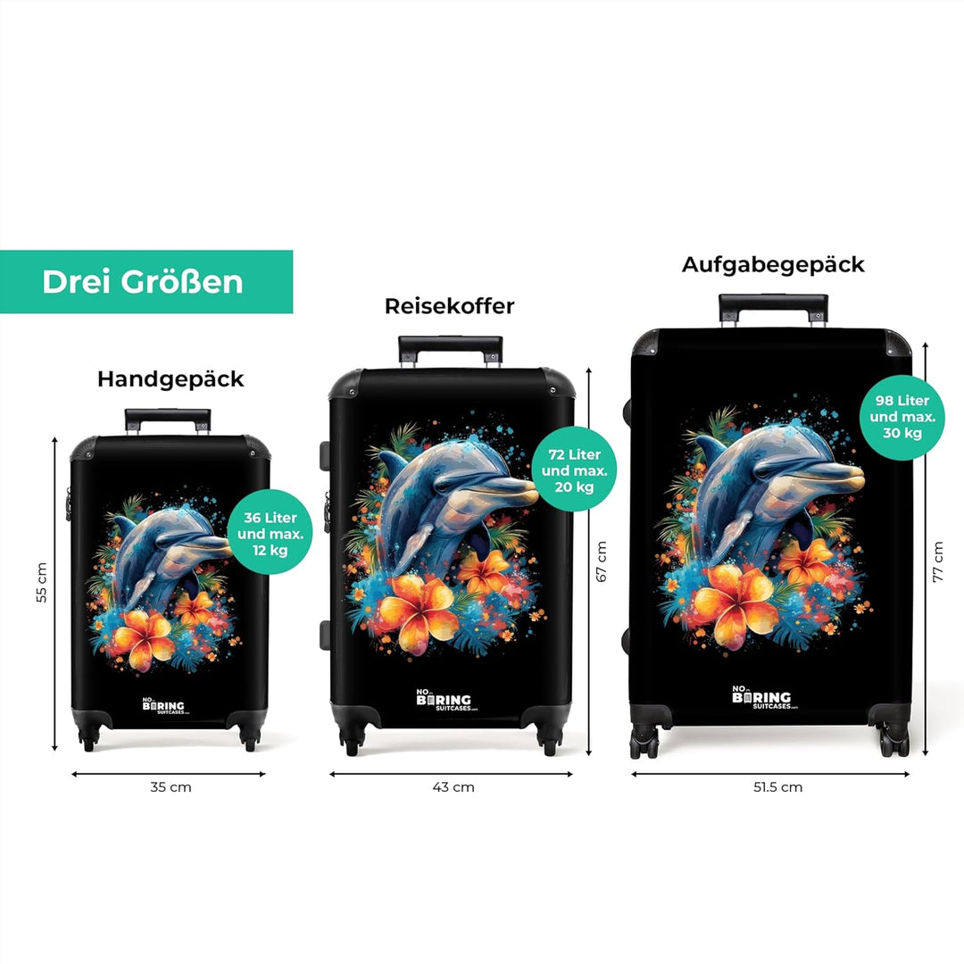 NoBoringSuitcases.com® Koffer XL Gross 77x51.5x28 cm Hartschale Reisekoffer 4 Rollen Leicht Koffer T
