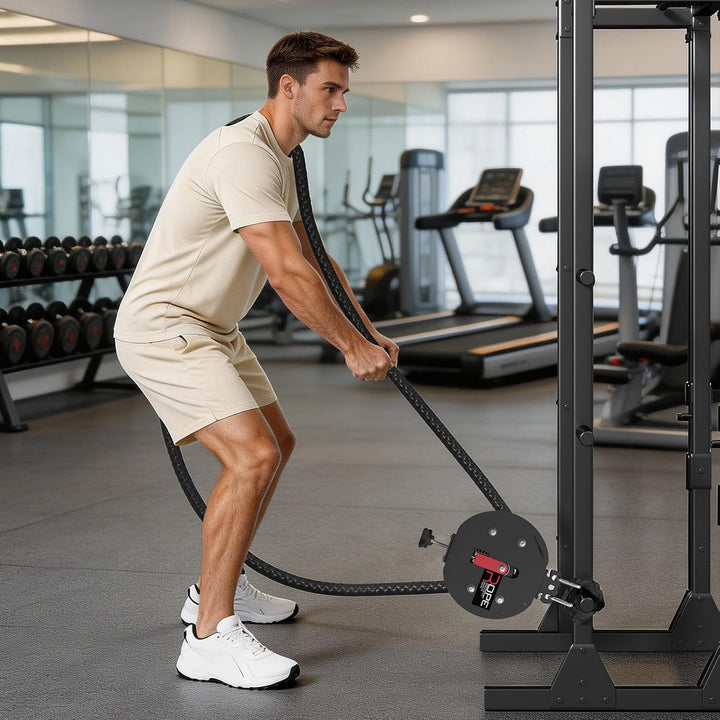 Endlosseiltrainer mit einstellbarem Widerstand (11-66 lbs) – Endless Rope seilzugsystem für Ganzkörp