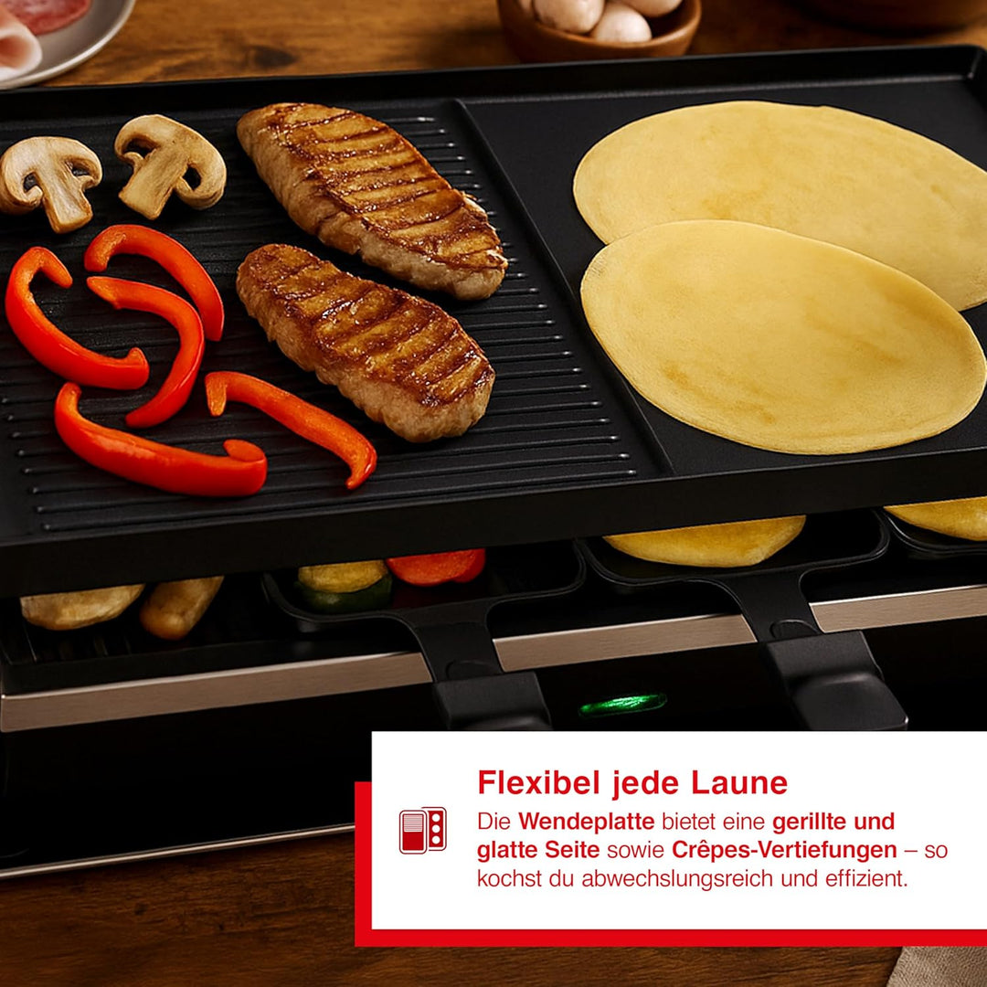 Solis 3-in-1 Combi Grill – Elektro Tischgrill mit Raclette, Grill & Crêpe-Funktion, für bis zu 10 Pe
