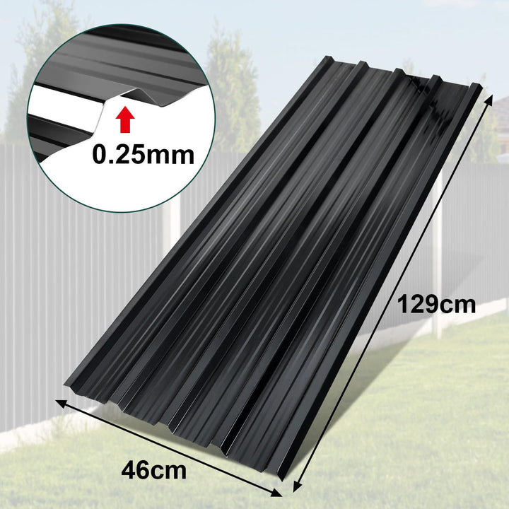 24 Stück Trapezblech Profilblech 129×46 cm Anthrazit | Dachblech aus verzinktem Stahl 0,25 mm, wette