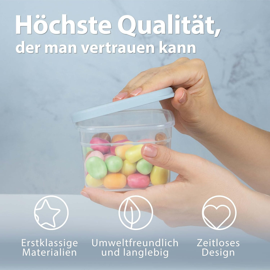 Luftdichte Vorratsdosen mit Deckel [1000ml - 6er-Set] Hellgrau - Stapelbar & platzsparend für die Kü