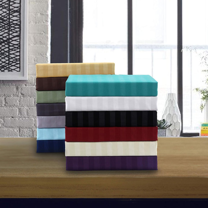 Elegant Comfort Stripe Bed Sheets Bettlaken, schwarz, Queen Queen Schwarz, Queen Schwarz