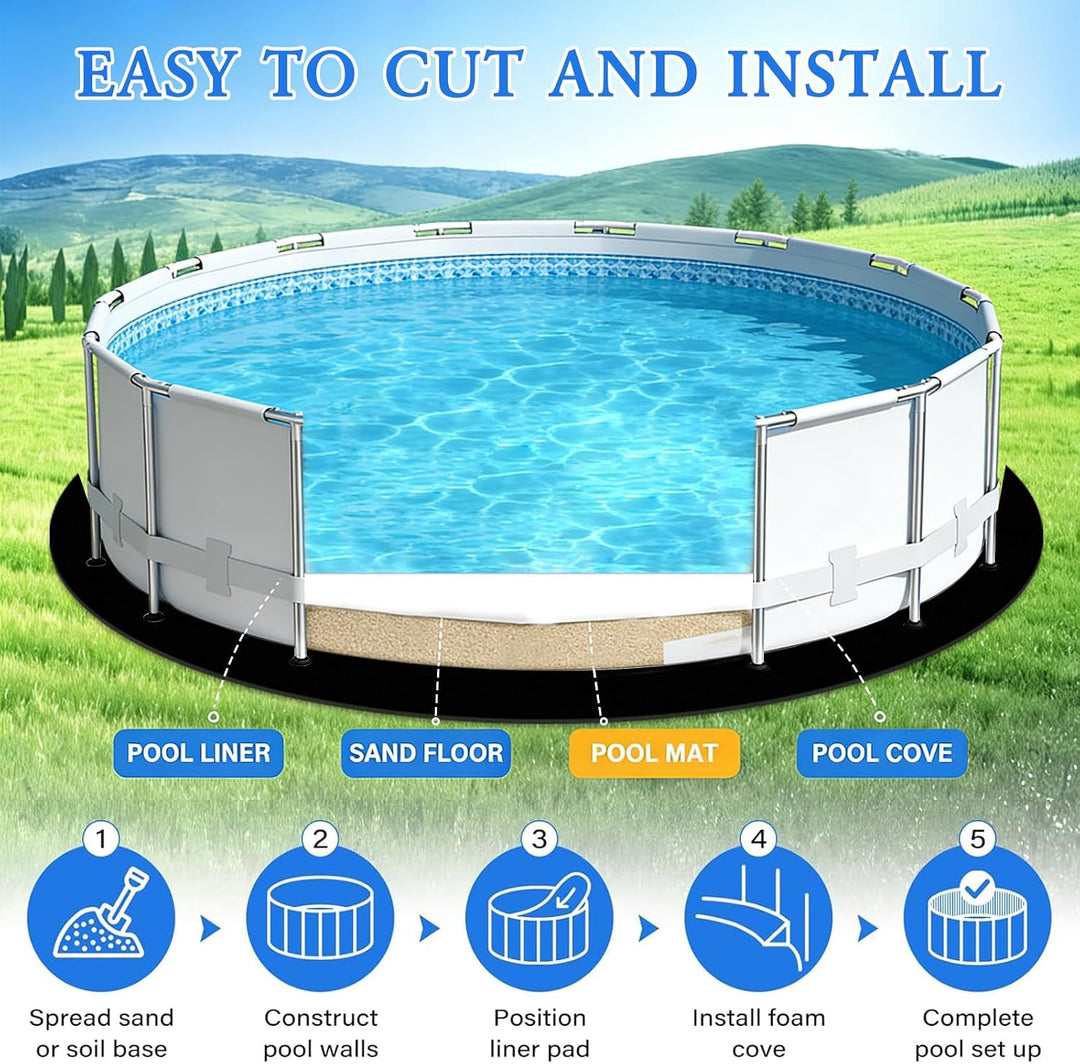 YumSur Bodenplane für Pools,Poolmatten Schutzboden, 3.35m Poolunterlage, Bodenschutzplane Swimmingpo