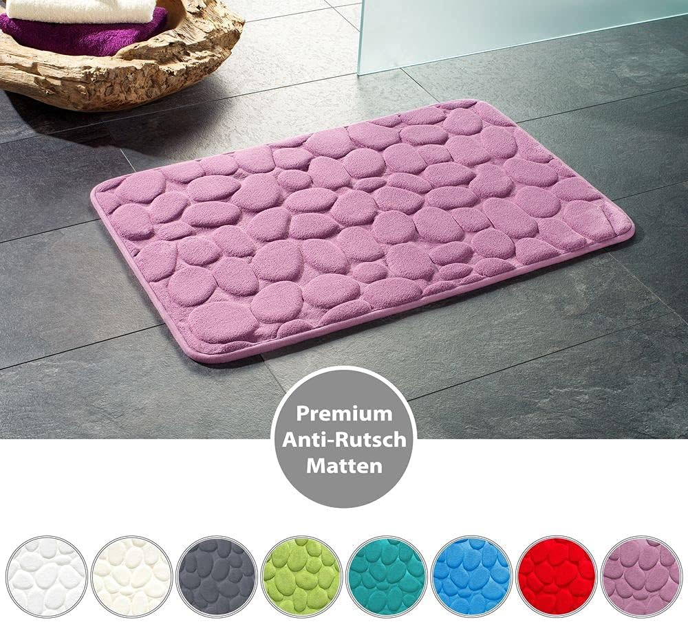 PANA Memoryschaum Badematte in versch. Farben • Badteppich aus weichen Mikrofasern - rutschfest & wa
