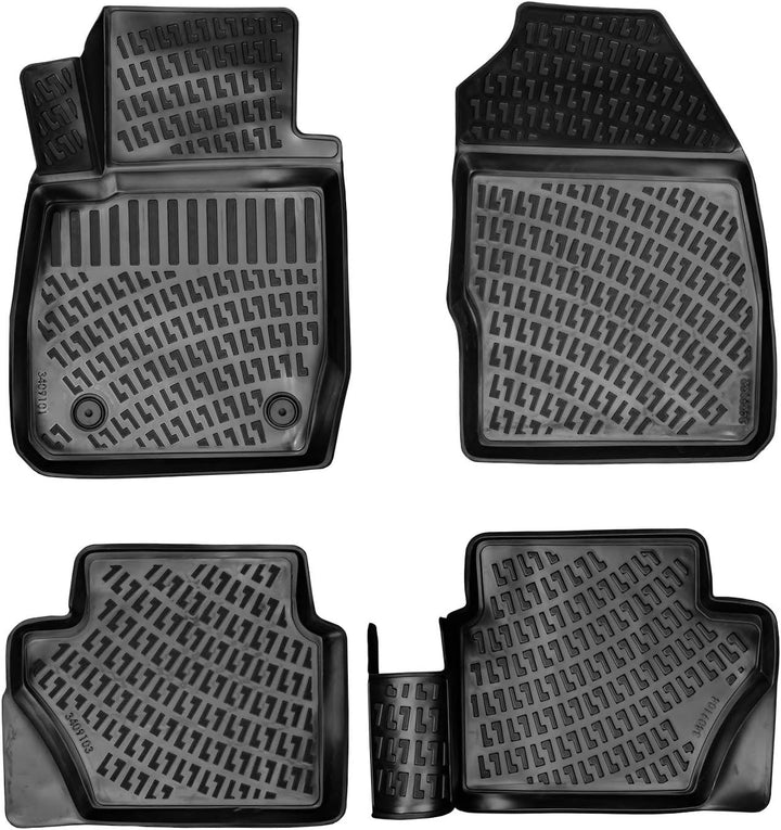 fussmattenprofi.com 3D Auto Fussmatten Gummimatten Set für Ford Fiesta VI Baujahr 2009-2017 | Hoher