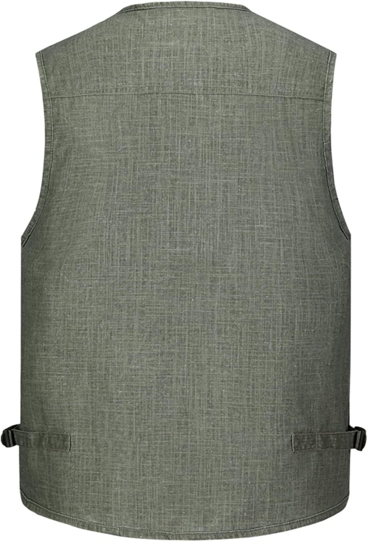 Btmpmcs Herren Outdoor Anglerweste mit vielen praktischen Taschen Sommer Atmungsaktiv Multifunktions
