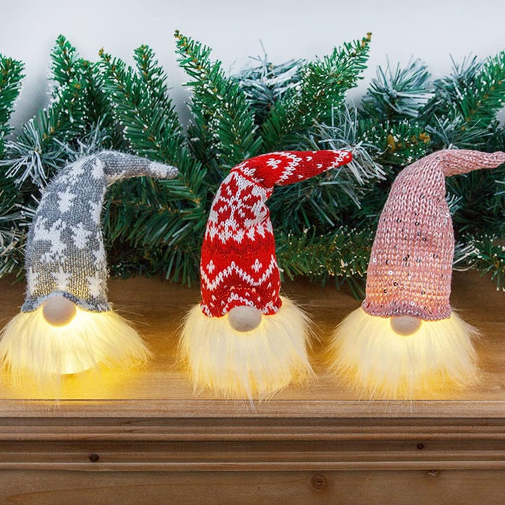 5 Stück Weihnachten Wichtel Mit Licht,Weihnachten Deko,Weihnachts Wichtel,Leuchtende Weihnachtsdeko,