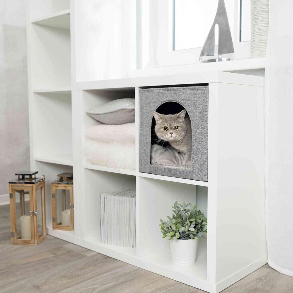 Trixie 44087 Kuschelhöhle Ella für Regal, 33 × 33 × 37 cm, grau, 1 Stück (1er Pack)