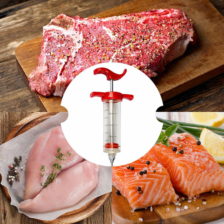 BROWIN® Fleischspritze aus Kunststoff 311104 | Marinierspritze mit 3 Nadeln | BBQ Bratenspritze für