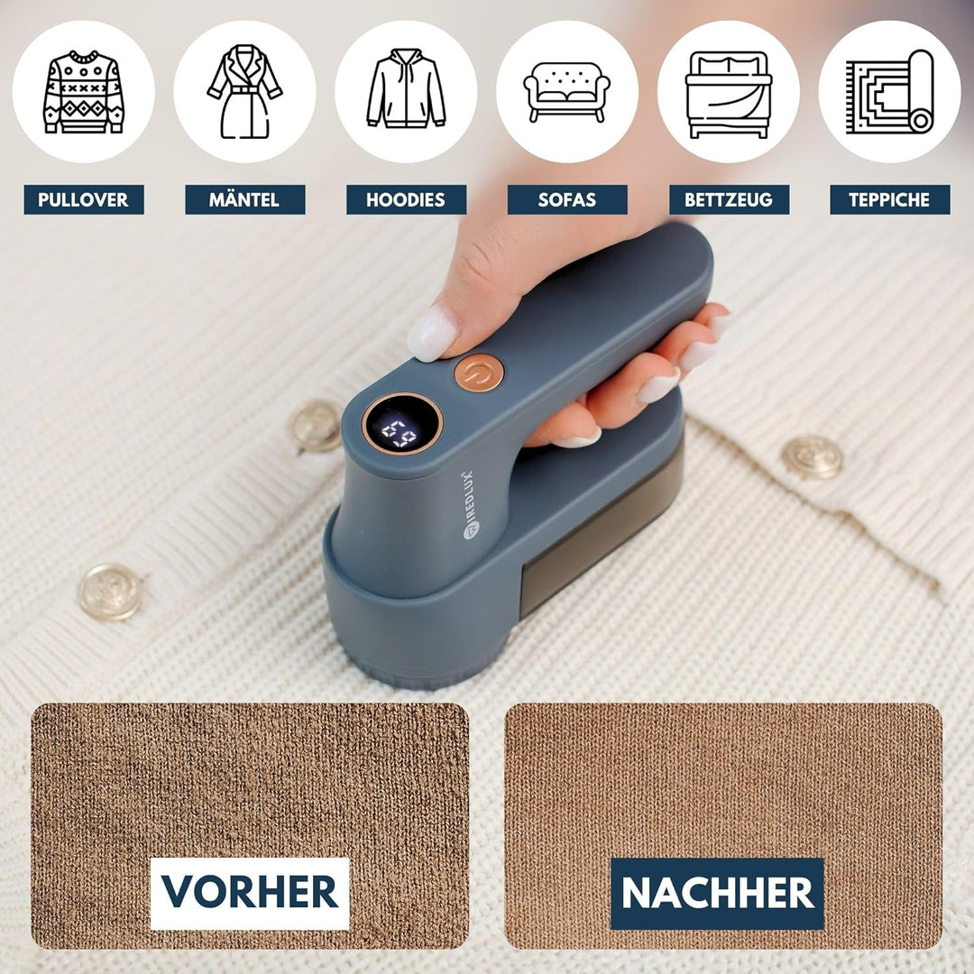 Fusselrasierer elektrisch aufladbar für Kleidung – Fusselentferner & Pilling-Rasierer mit 3 Geschwin