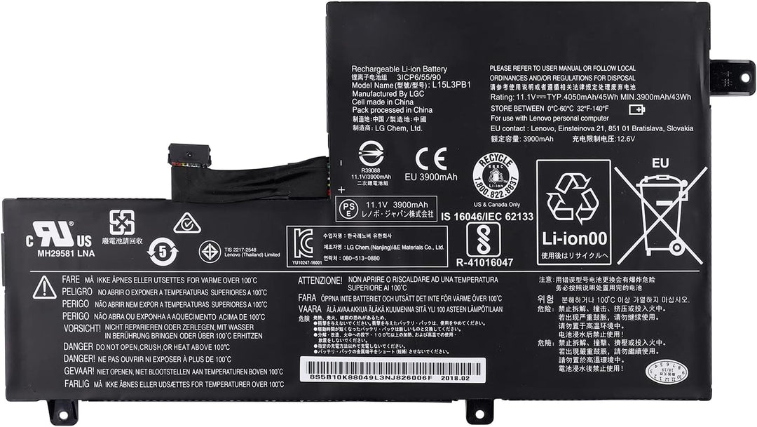 SwarKing Ersatz Akku Kompatibel mit Lenovo Chromebook N22 N23 N23 Yoga N42 300e C330 L15M3PB1 L15L3P