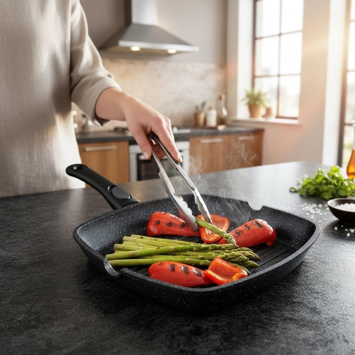 Cflagrant Grillofen 28cm Stone Way mit abnehmbarem Griff Alle Leuchten inklusive Induktion ohne PFOA