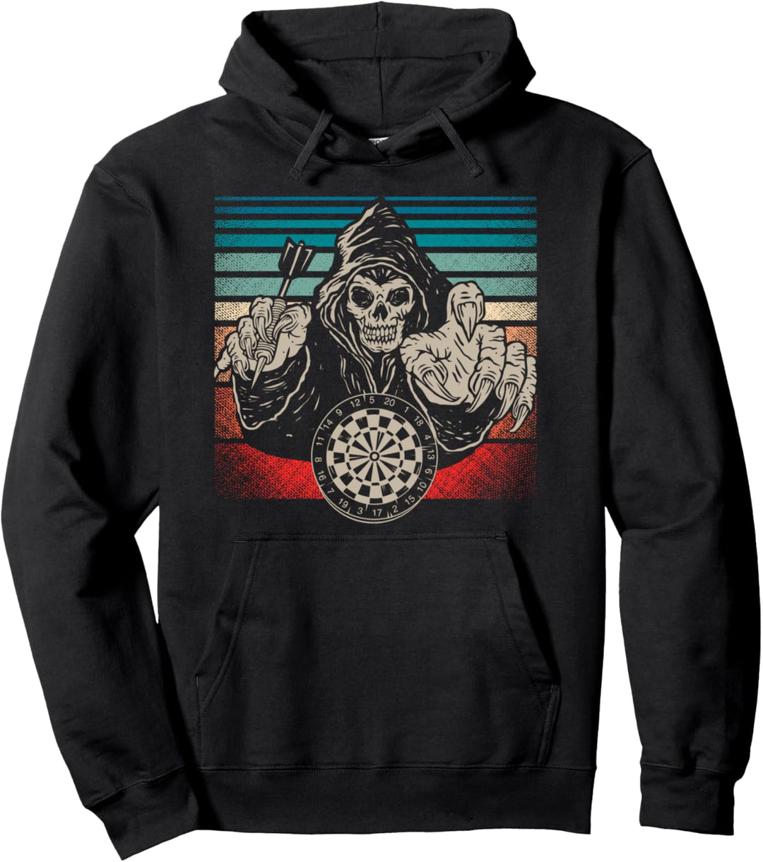 Vintage Dart Totenkopf Dartpfeile Pullover Hoodie