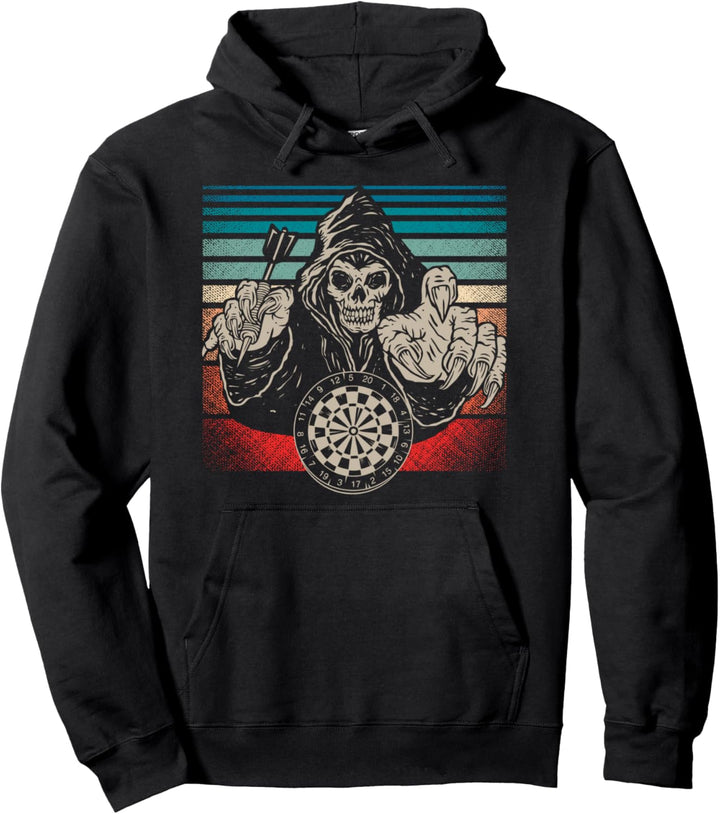 Vintage Dart Totenkopf Dartpfeile Pullover Hoodie